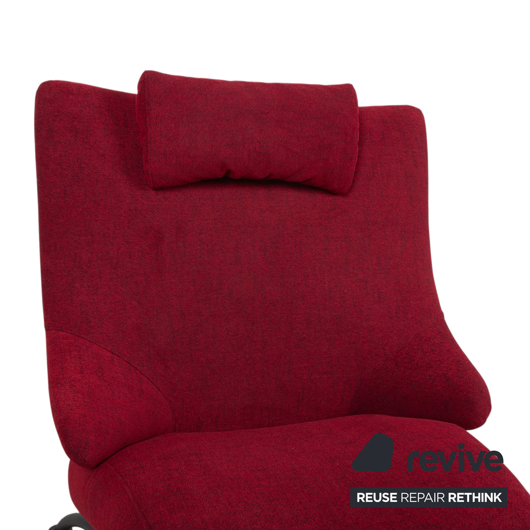WK Solo 699 Armchair red fabric reupholstered manual function