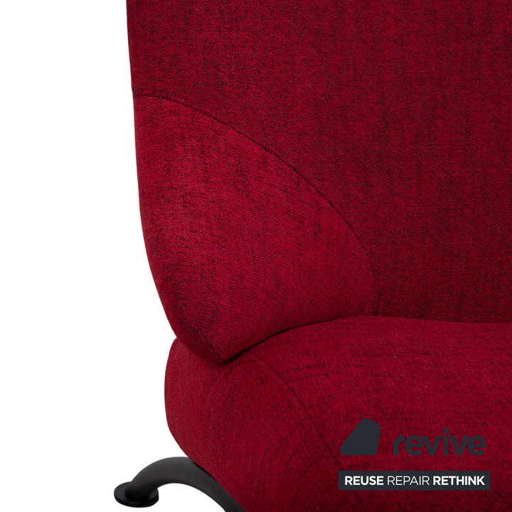 WK Solo 699 Armchair red fabric reupholstered manual function