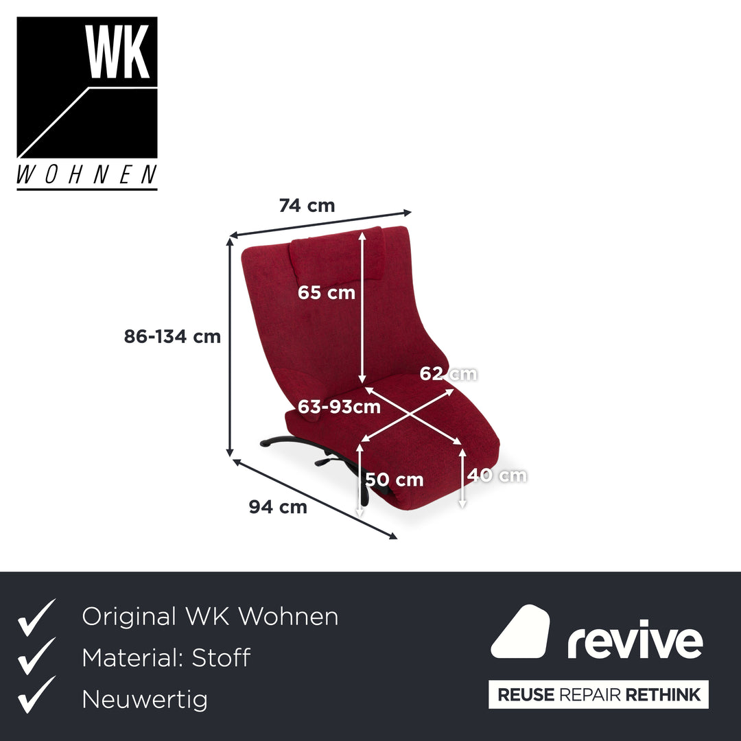 WK Solo 699 Armchair red fabric reupholstered manual function