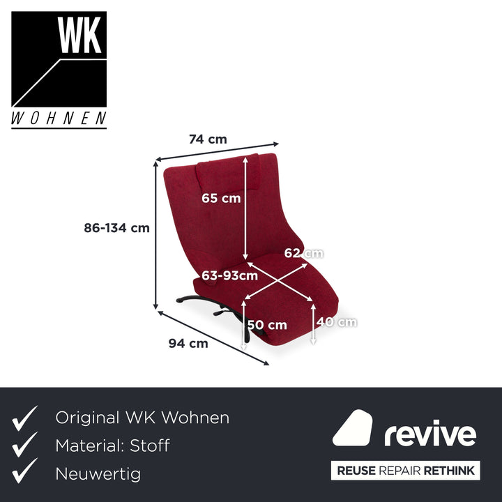 WK Solo 699  Stoff Rot Sessel Neubezug manuelle Funktion