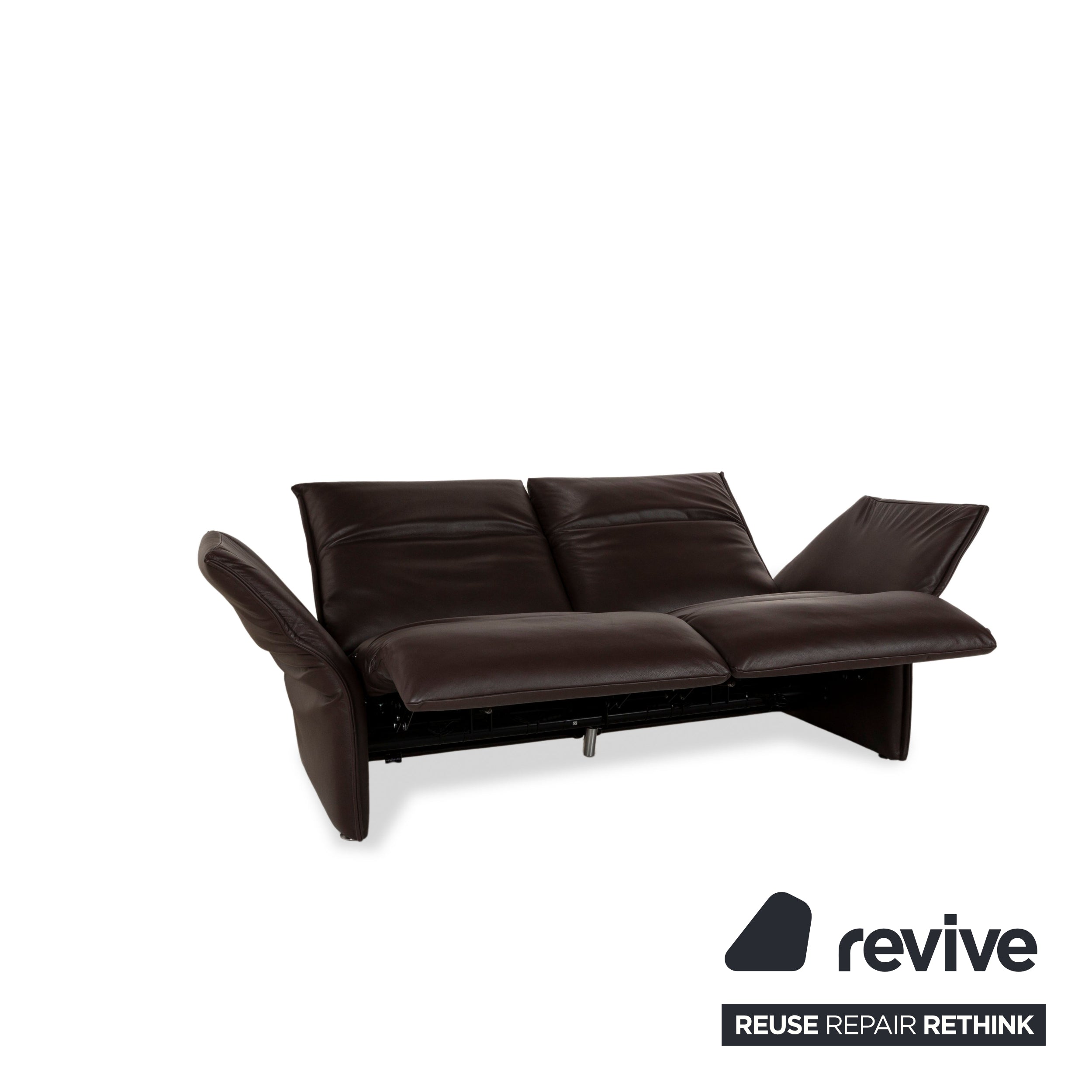 WK Wohnen 582 ELT Leder Zweisitzer Braun elektrische und manuelle Funktion Sofa Couch