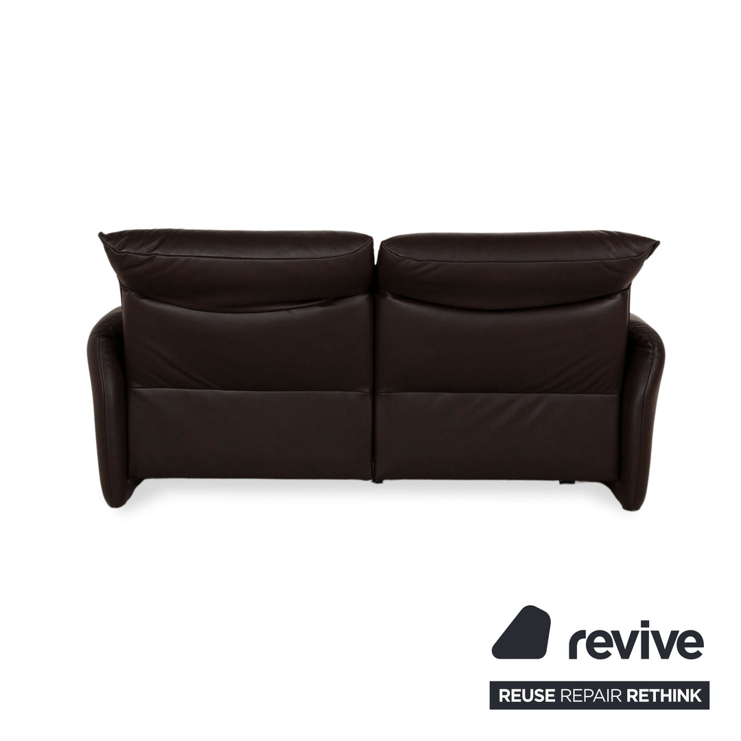 WK Wohnen 582 ELT divano a due posti in pelle marrone con funzione elettrica e manuale