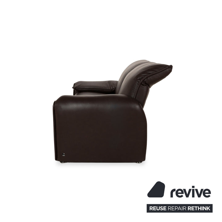 WK Wohnen 582 ELT divano a due posti in pelle marrone con funzione elettrica e manuale