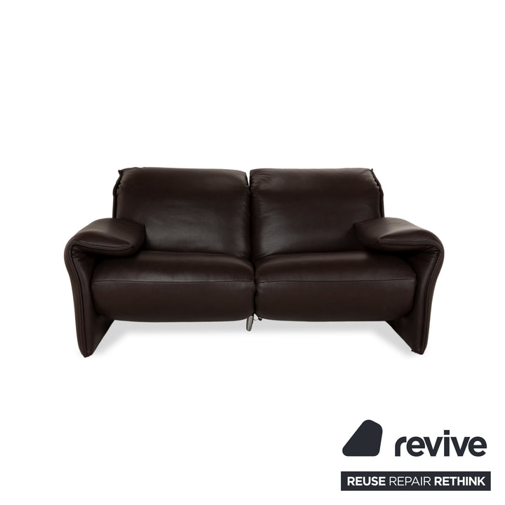 WK Wohnen 582 ELT Leather Two-Seater Brown Electric and Manual Function Sofa Couch