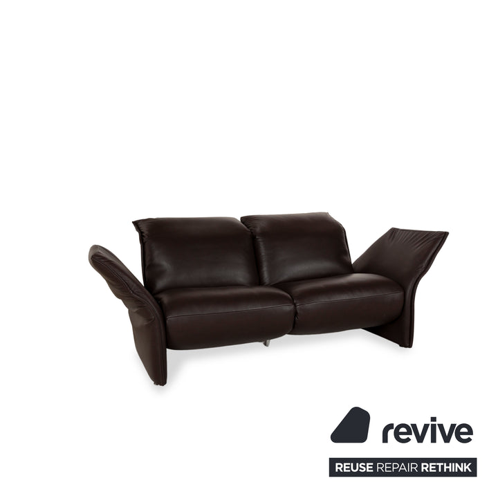 WK Wohnen 582 ELT divano a due posti in pelle marrone con funzione elettrica e manuale