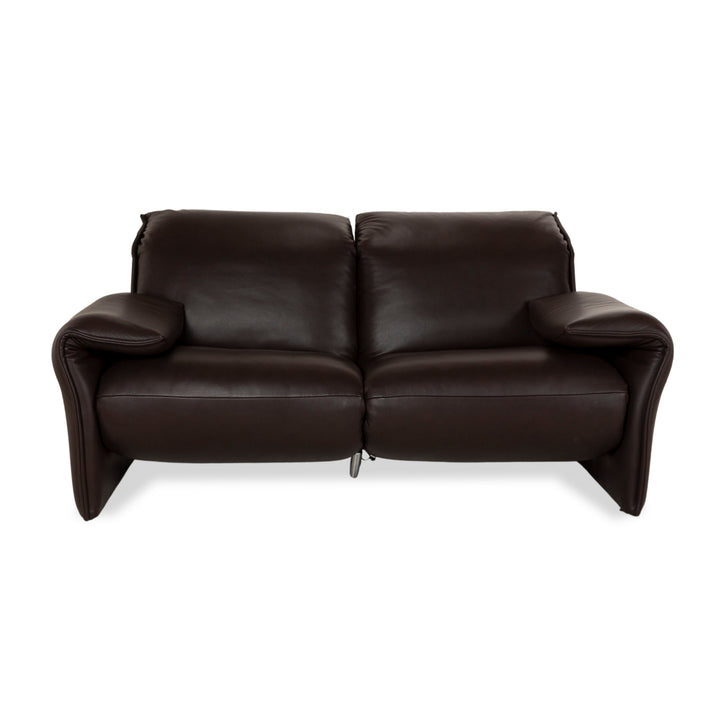 WK Wohnen 582 ELT Leather Two-Seater Brown Electric and Manual Function Sofa Couch