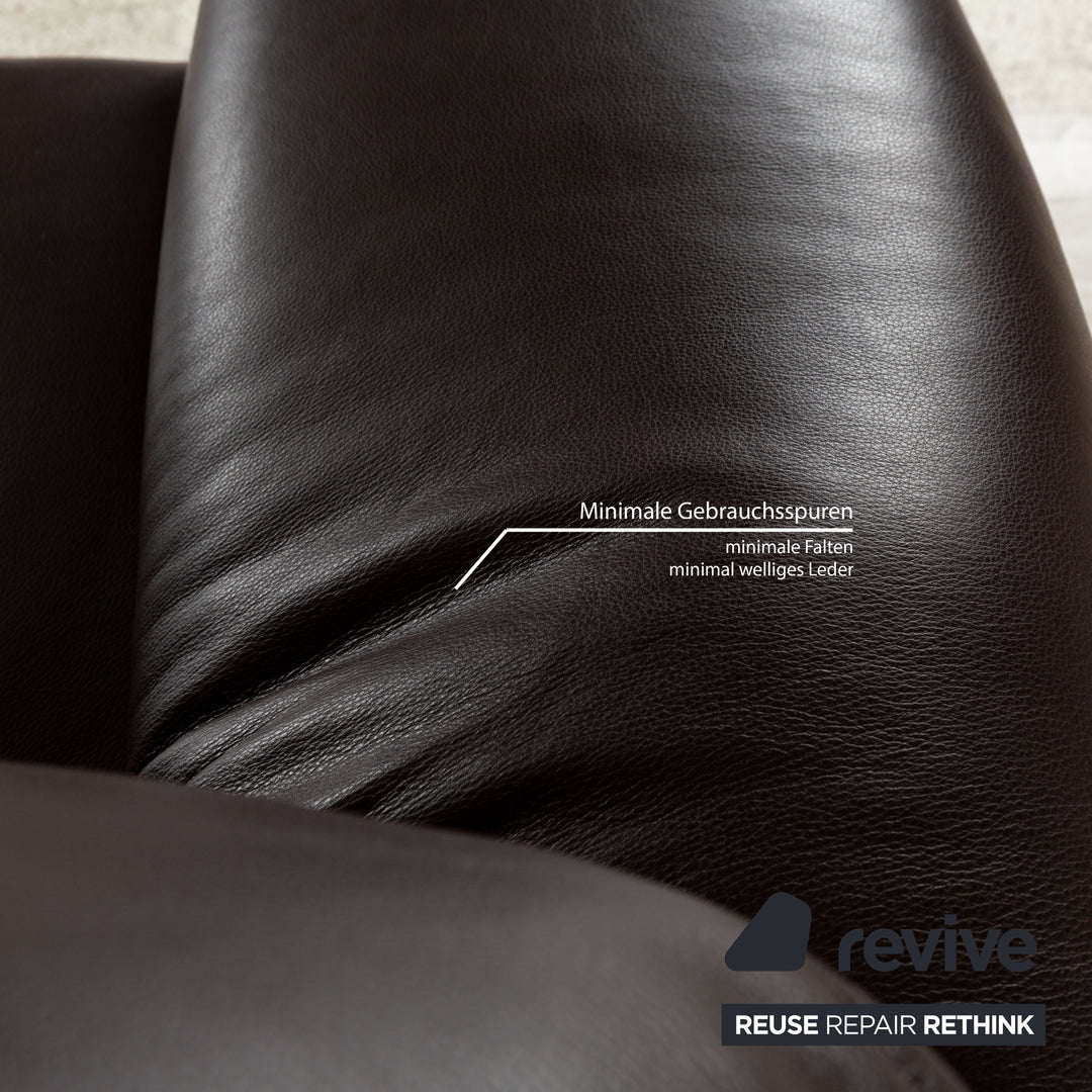 WK Wohnen 582 ELT Leder Zweisitzer Braun elektrische und manuelle Funktion Sofa Couch