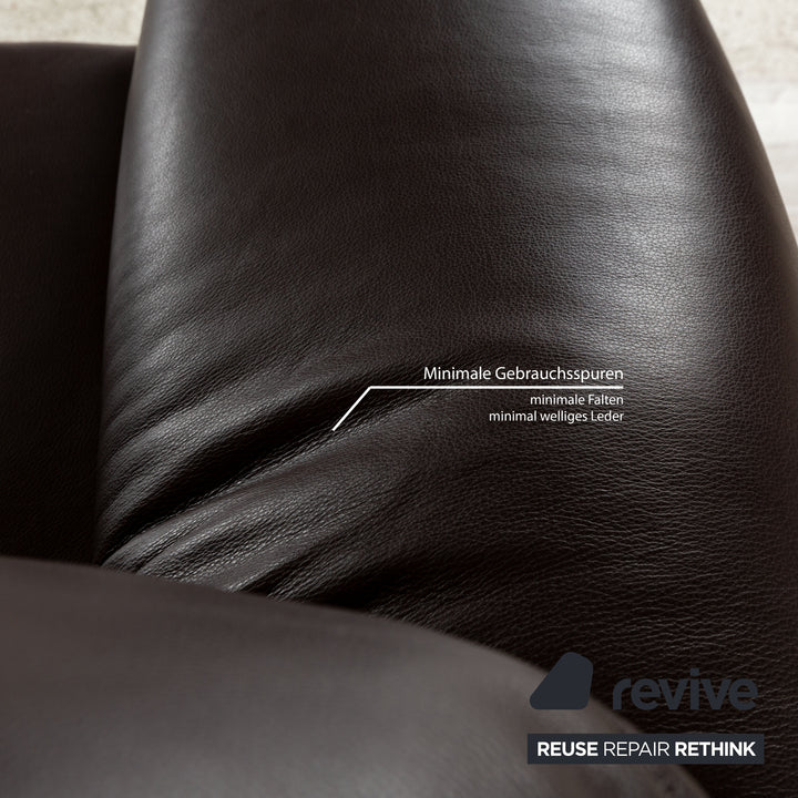 WK Wohnen 582 ELT Leder Zweisitzer Braun elektrische und manuelle Funktion Sofa Couch