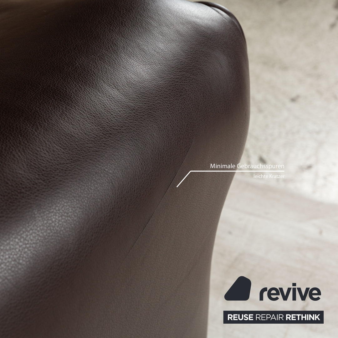 WK Wohnen 582 ELT Leder Zweisitzer Braun elektrische und manuelle Funktion Sofa Couch