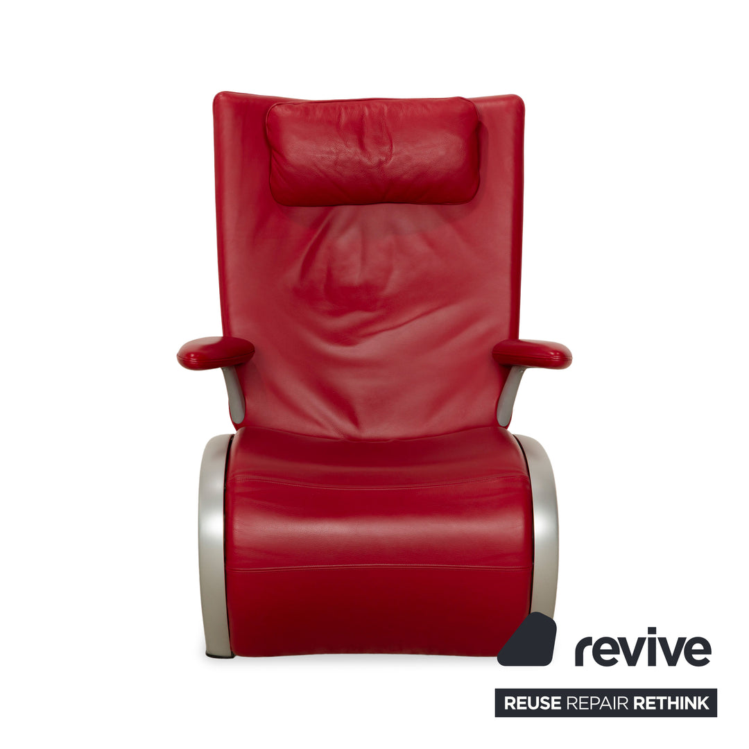 WK Wohnen Flex 679 Fauteuil en cuir Rouge fonction manuelle