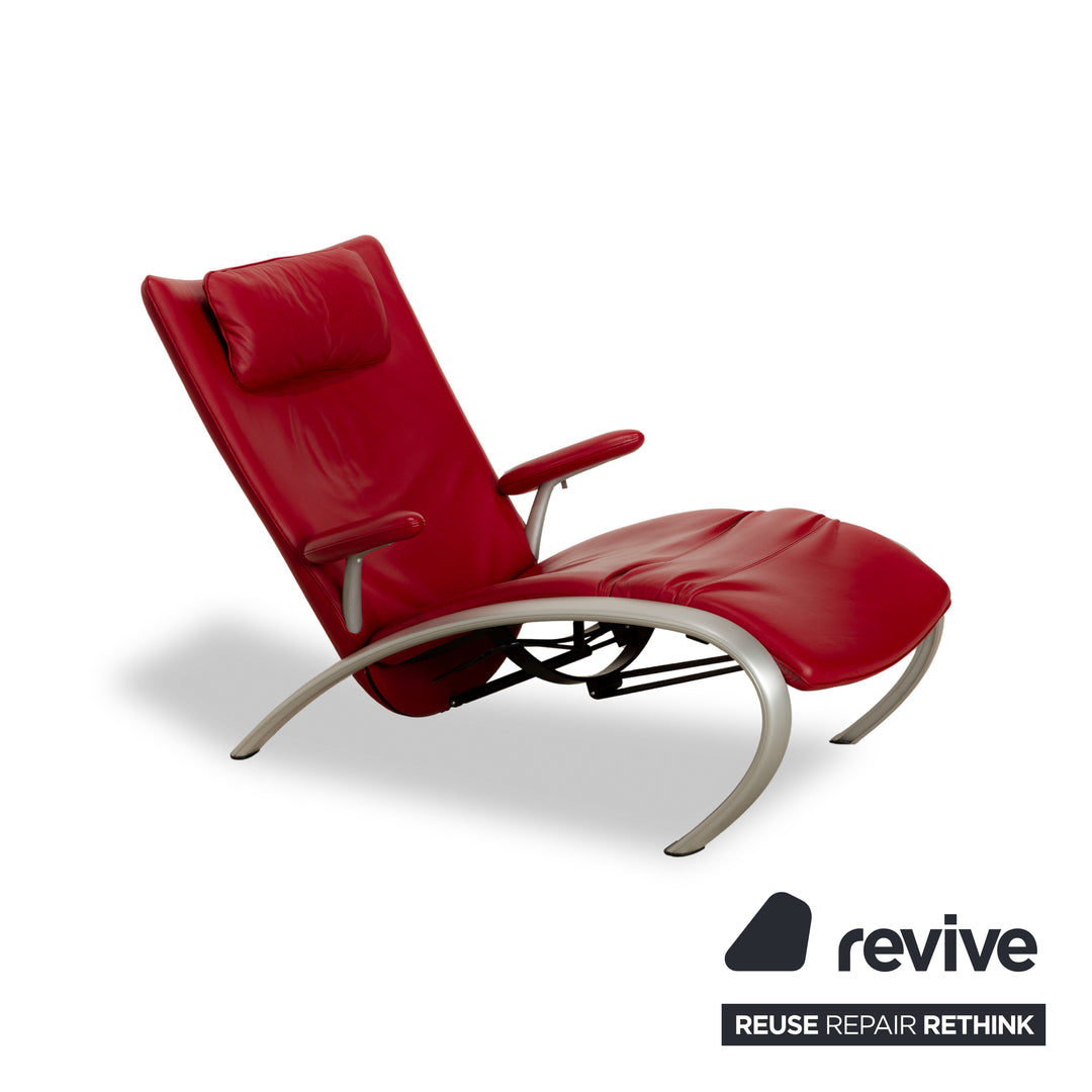WK Wohnen Flex 679 Fauteuil en cuir Rouge fonction manuelle