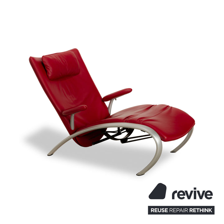 WK Wohnen Flex 679 Fauteuil en cuir Rouge fonction manuelle