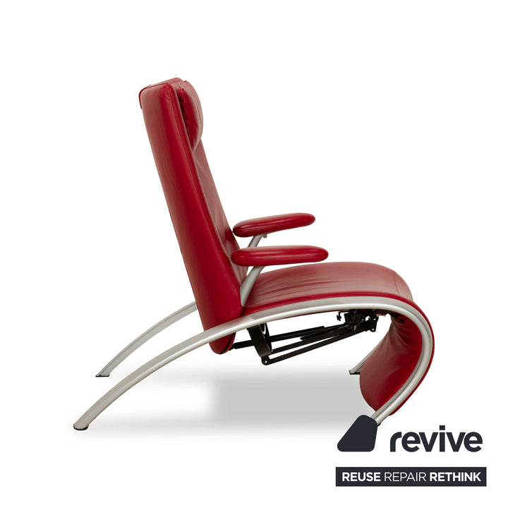 WK Wohnen Flex 679 Fauteuil en cuir Rouge fonction manuelle