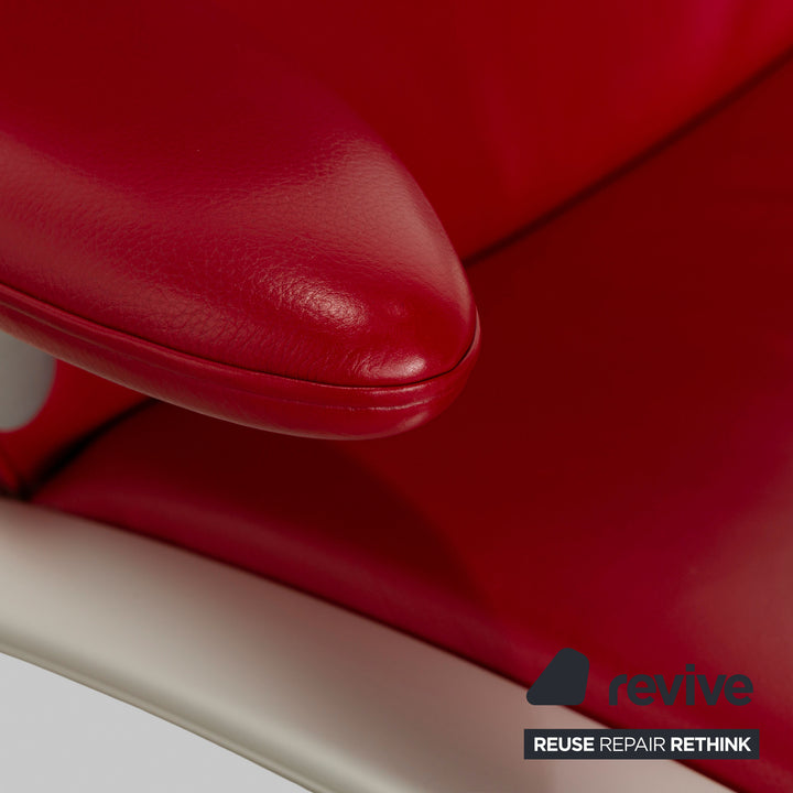 WK Wohnen Flex 679 Fauteuil en cuir Rouge fonction manuelle