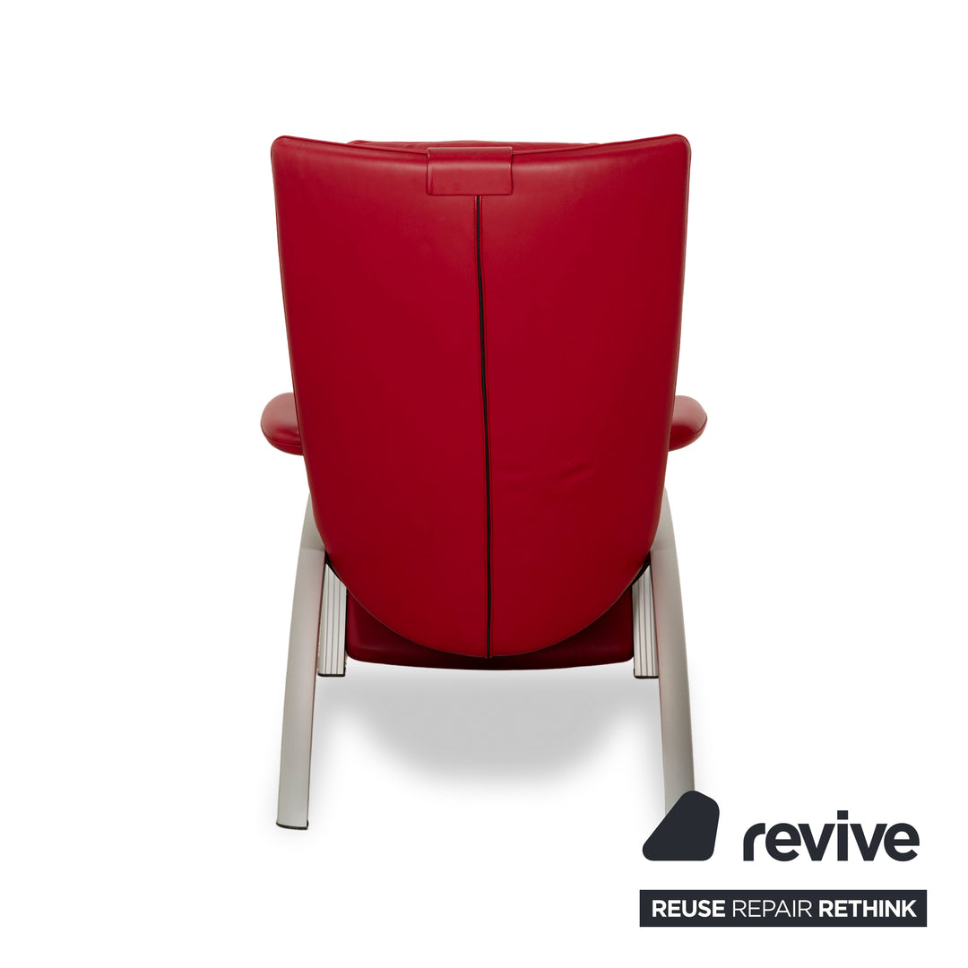 WK Wohnen Flex 679 Fauteuil en cuir Rouge fonction manuelle