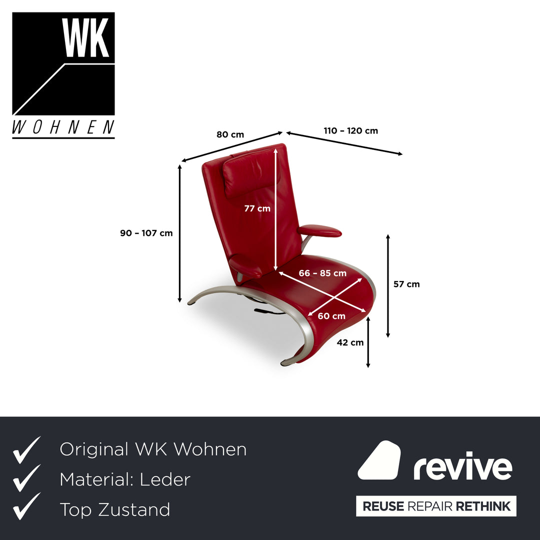 WK Wohnen Flex 679 Leder Sessel Rot manuelle Funktion