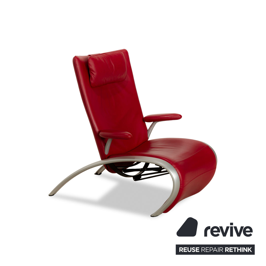 WK Wohnen Flex 679 Fauteuil en cuir Rouge fonction manuelle