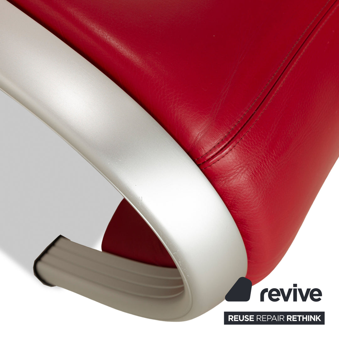 WK Wohnen Flex 679 Fauteuil en cuir Rouge fonction manuelle