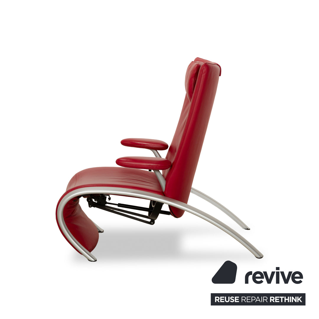 WK Wohnen Flex 679 Fauteuil en cuir Rouge fonction manuelle