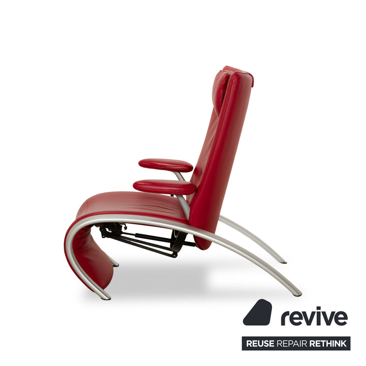WK Wohnen Flex 679 Fauteuil en cuir Rouge fonction manuelle