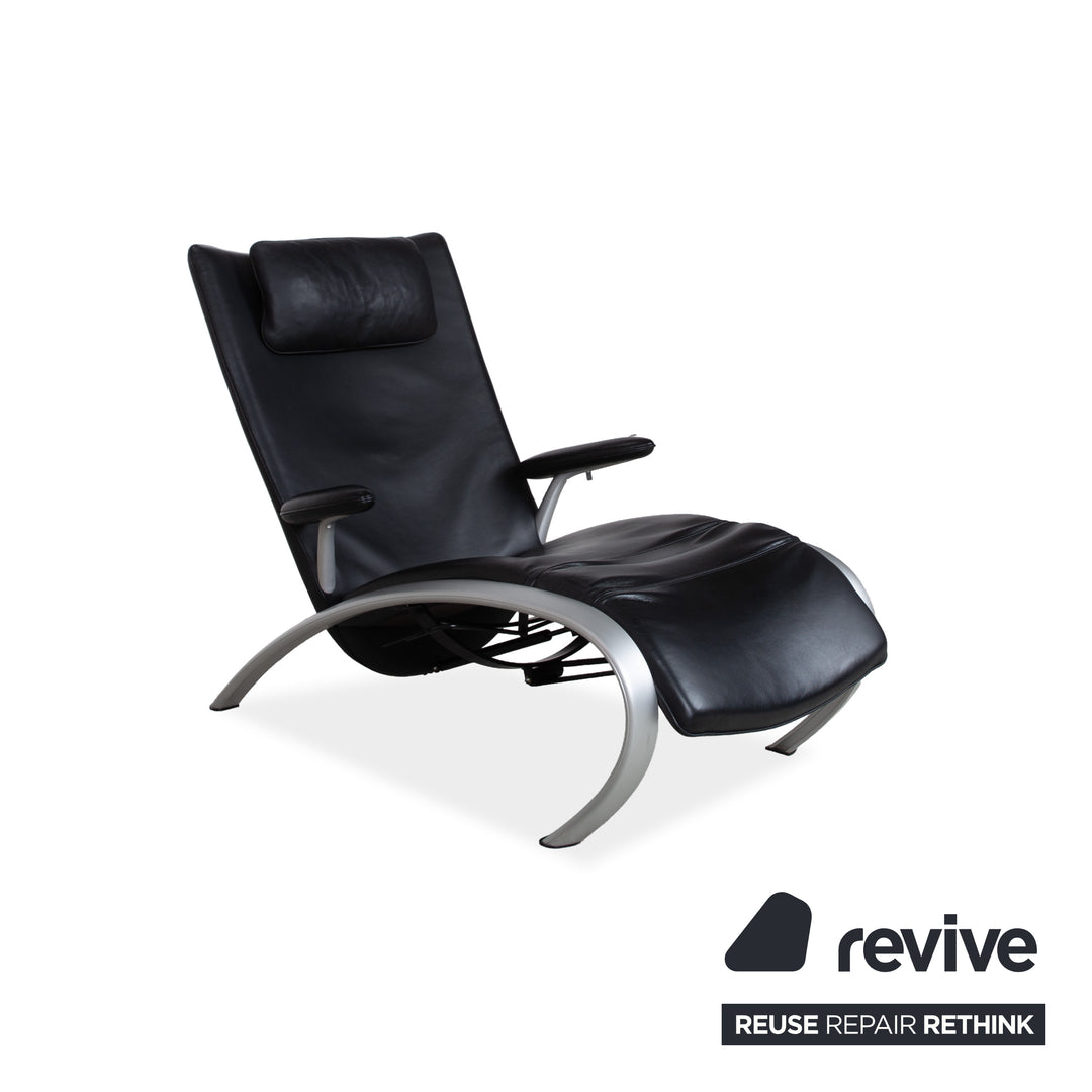WK Wohnen Flex 679 Leather Armchair Black Manual Function