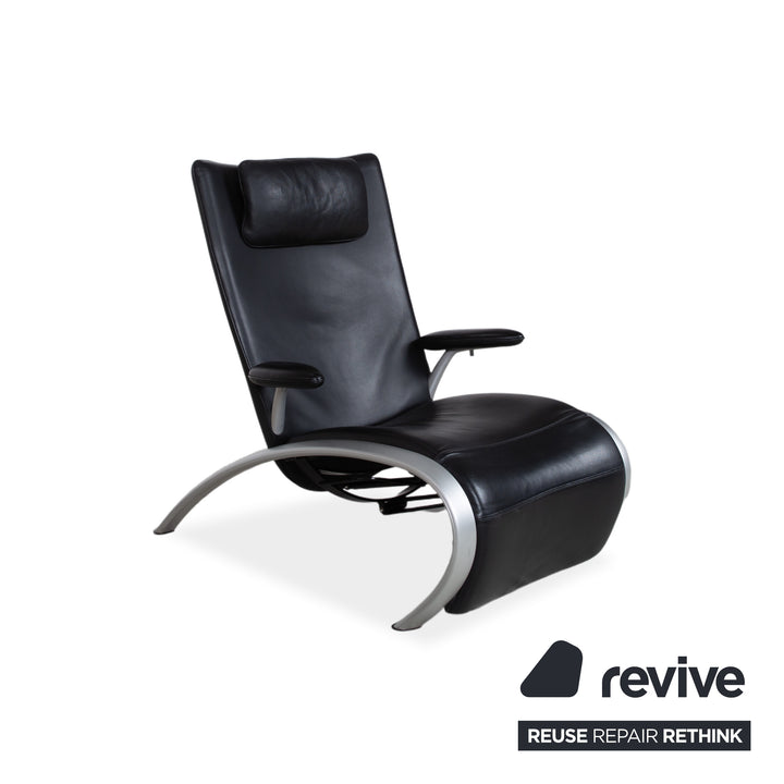 WK Wohnen Flex 679 Leather Armchair Black Manual Function