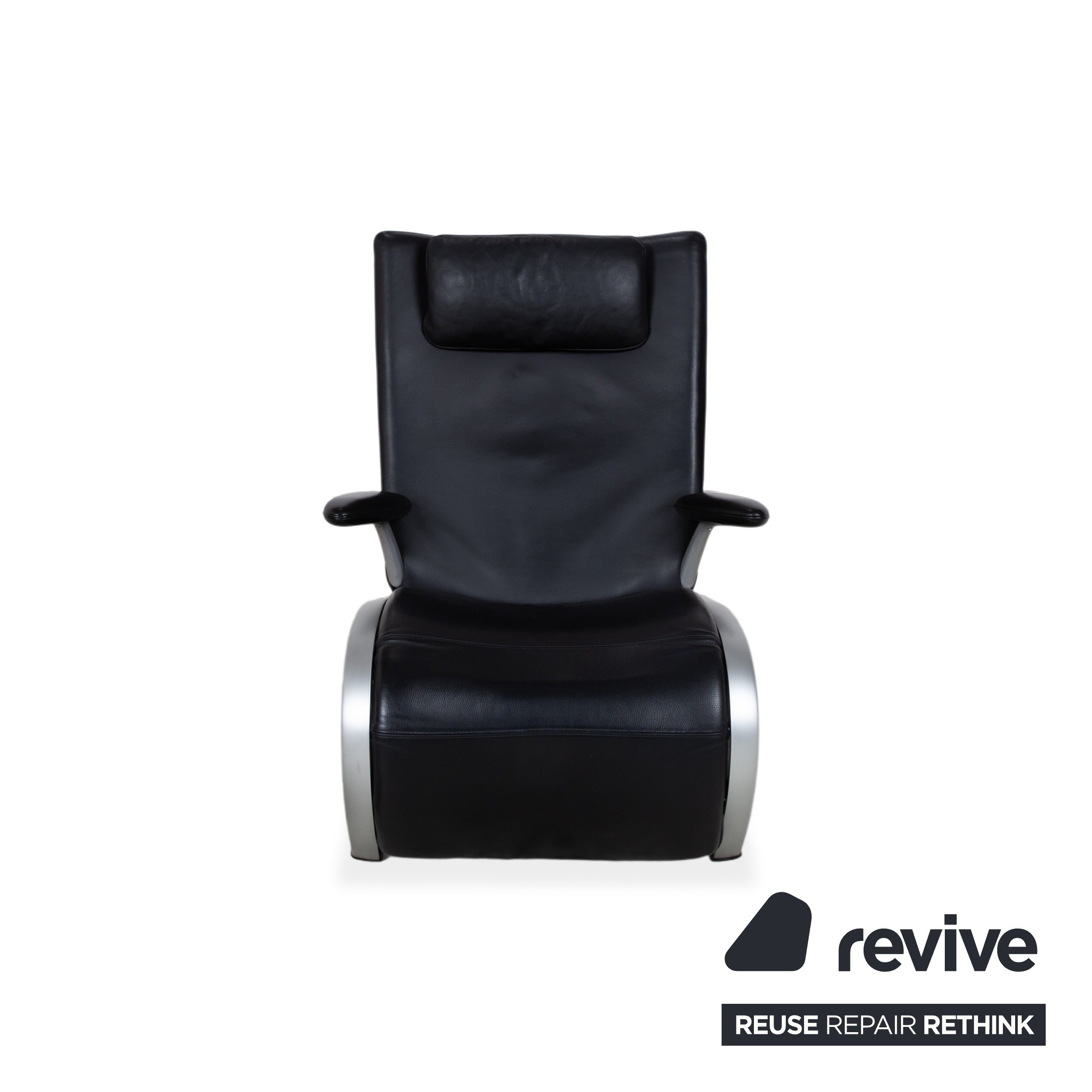 WK Wohnen Flex 679 Leather Armchair Black Manual Function