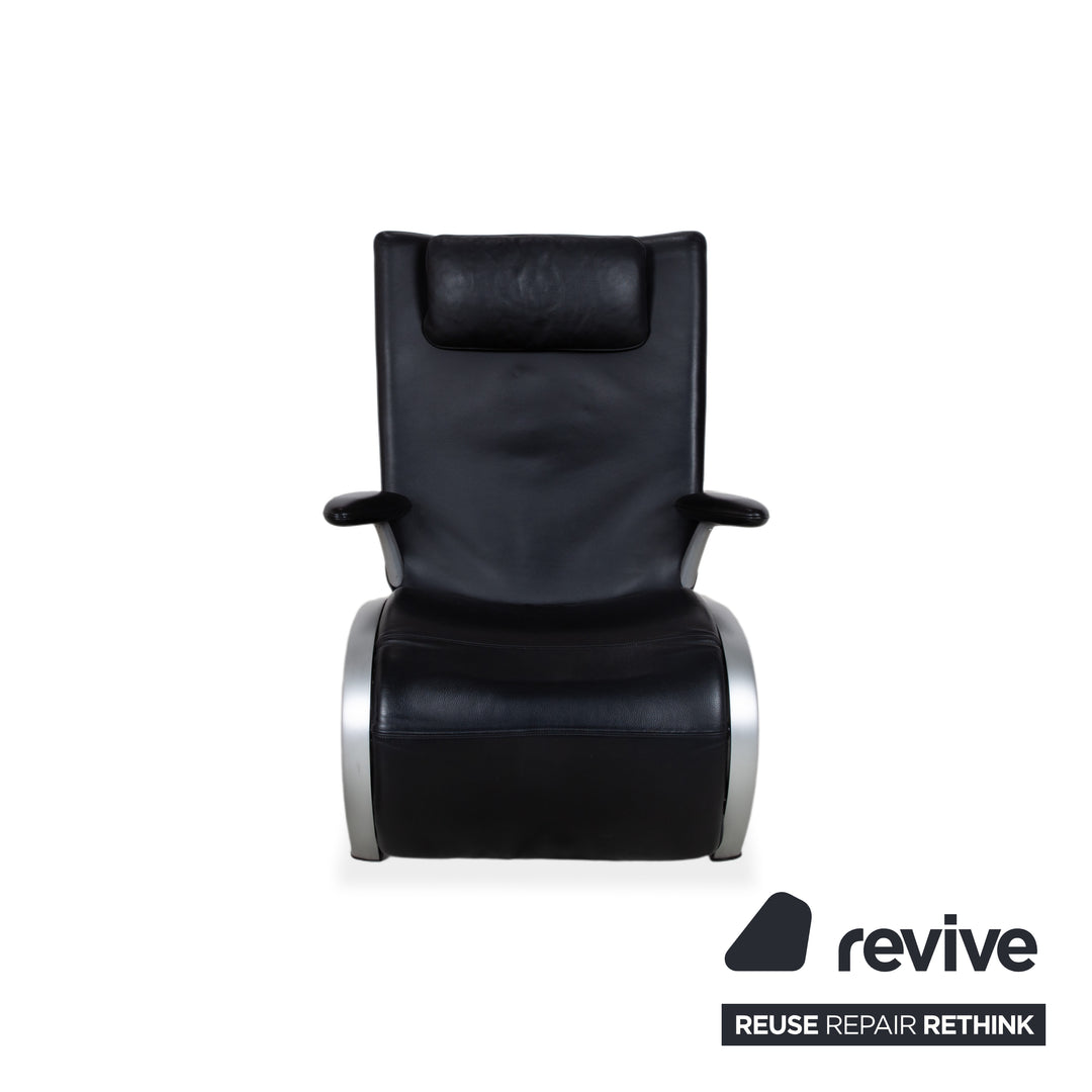 WK Wohnen Flex 679 Leather Armchair Black Manual Function