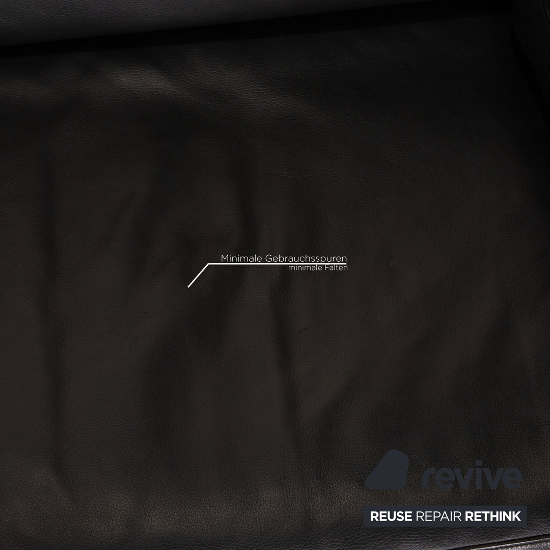 WK Wohnen Gaetano 687 Leder Sofa Schwarz Zweisitzer Couch Funktion Relaxfunktion