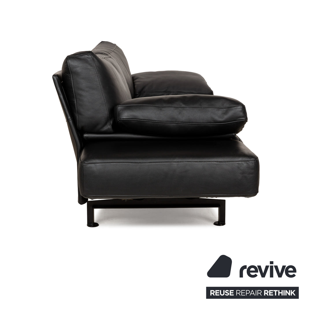 WK Wohnen Gaetano 687 Leder Zweisitzer Schwarz Sofa Couch manuelle Funktion Relaxfunktion