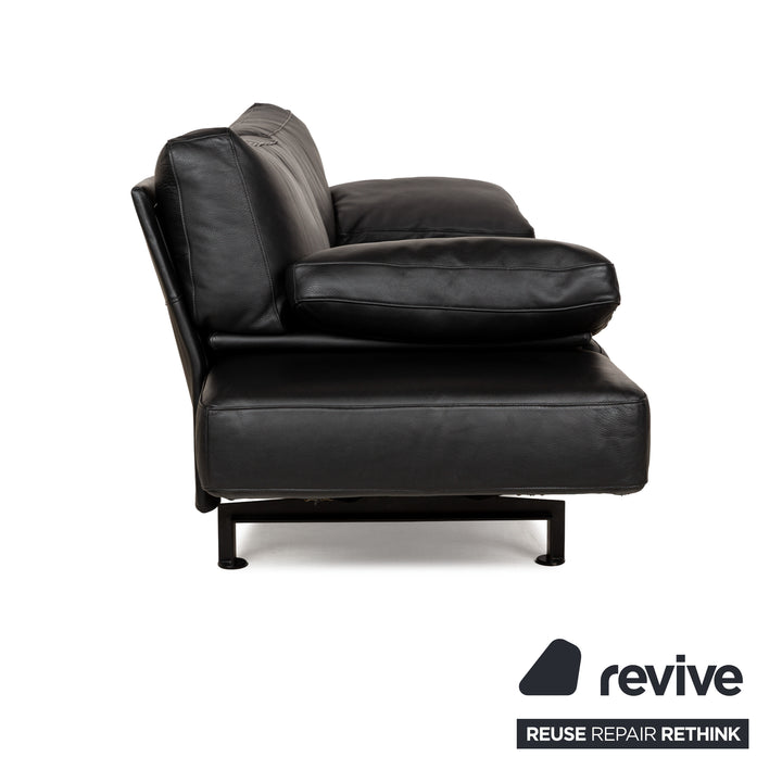 WK Wohnen Gaetano 687 Leder Zweisitzer Schwarz Sofa Couch manuelle Funktion Relaxfunktion