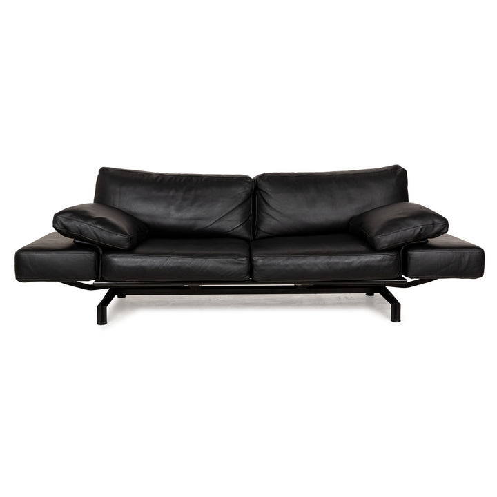 WK Wohnen Gaetano 687 Leder Zweisitzer Schwarz Sofa Couch manuelle Funktion Relaxfunktion