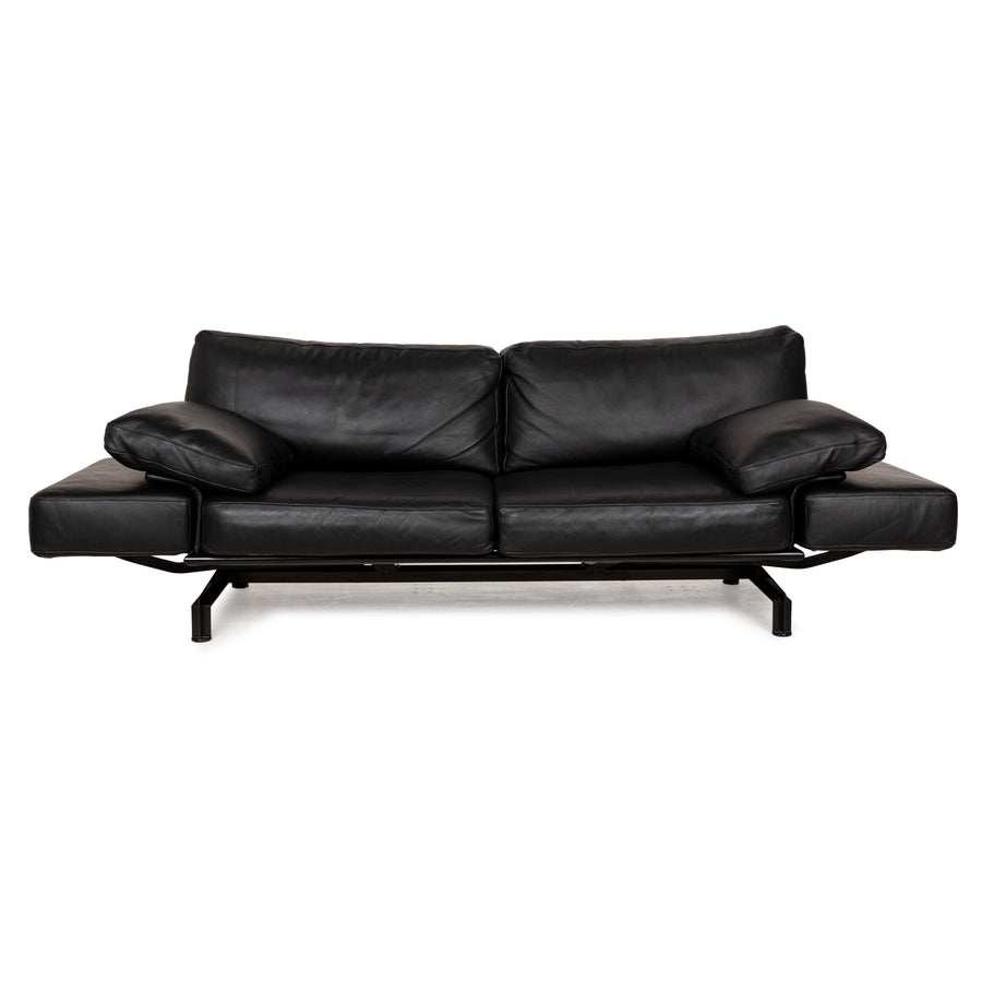 WK Wohnen Gaetano 687 Leder Zweisitzer Schwarz Sofa Couch manuelle Funktion Relaxfunktion