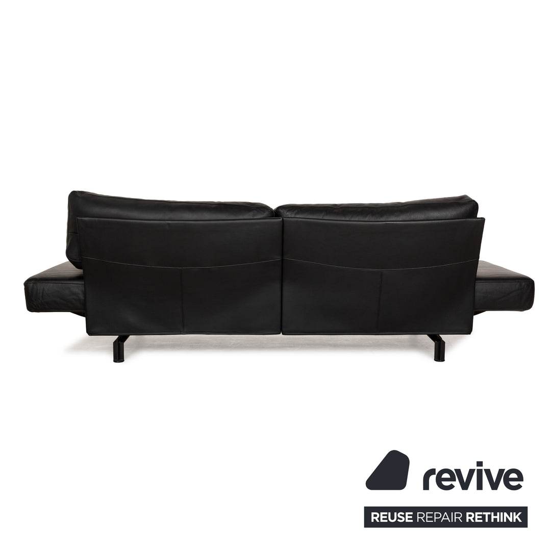 WK Wohnen Gaetano 687 Leder Zweisitzer Schwarz Sofa Couch manuelle Funktion Relaxfunktion