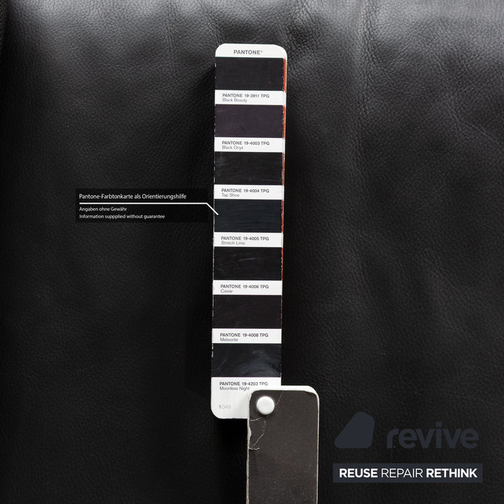 WK Wohnen Gaetano 687 Leder Zweisitzer Schwarz Sofa Couch manuelle Funktion Relaxfunktion