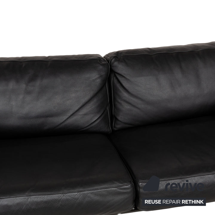 WK Wohnen Gaetano 687 Leder Zweisitzer Schwarz Sofa Couch manuelle Funktion Relaxfunktion
