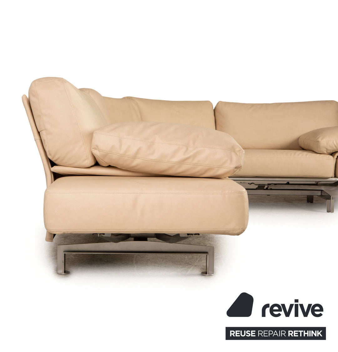 WK Wohnen Gaetano 687 Stoff Ecksofa Creme Relaxfunktion Funktion Sofa Couch Neubezug Recamiere Rechts