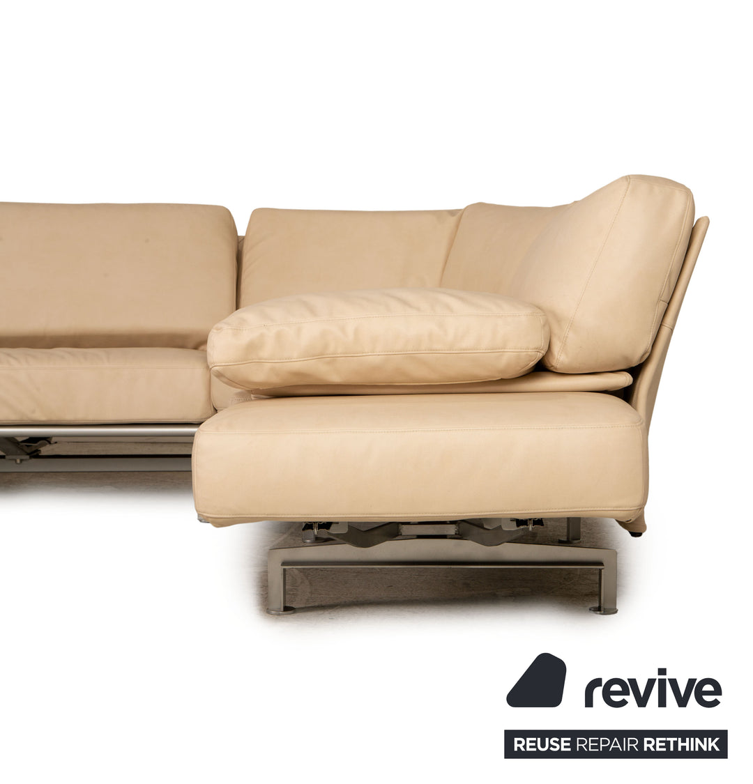 WK Wohnen Gaetano 687 Stoff Ecksofa Creme Relaxfunktion Funktion Sofa Couch Neubezug Recamiere Rechts