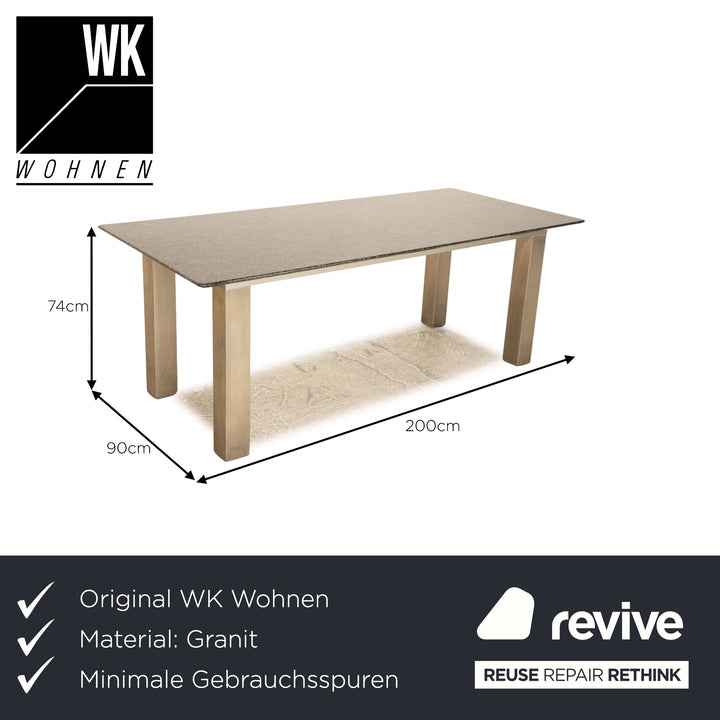 WK Wohnen Granite Dining Table Grey Blue Pearl Stone