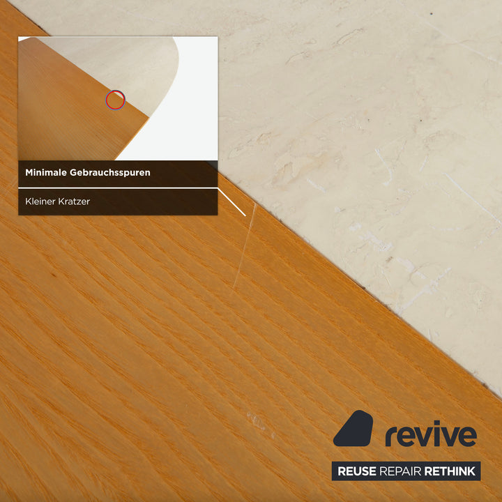 WK Wohnen Holz Esstisch Stein Travertine Creme Weiß manuelle Ausziehfunktion