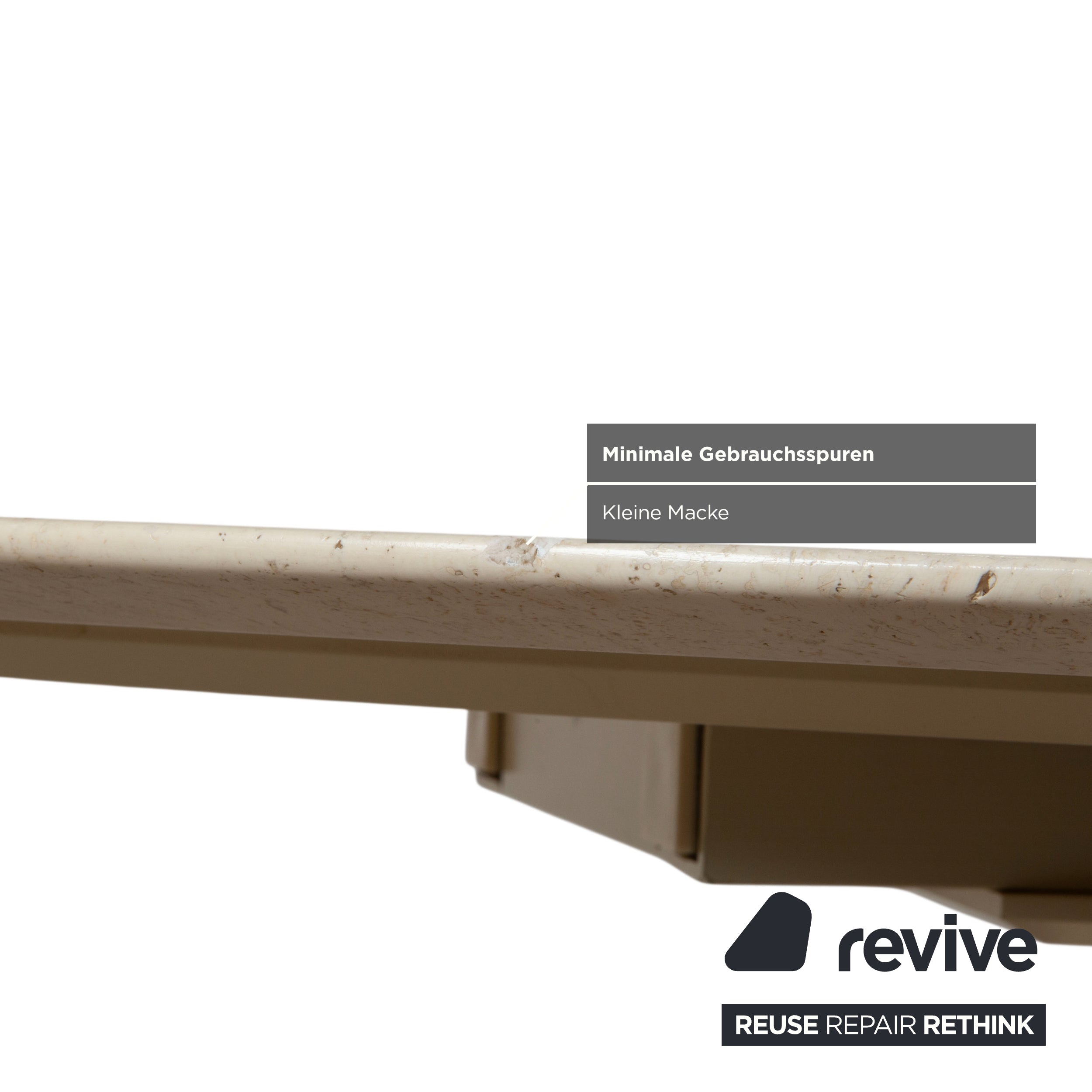 WK Wohnen Holz Esstisch Stein Travertine Creme Weiß manuelle Ausziehfunktion