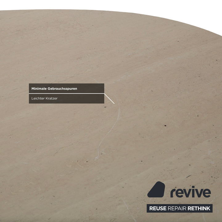 WK Wohnen Holz Esstisch Stein Travertine Creme Weiß manuelle Ausziehfunktion