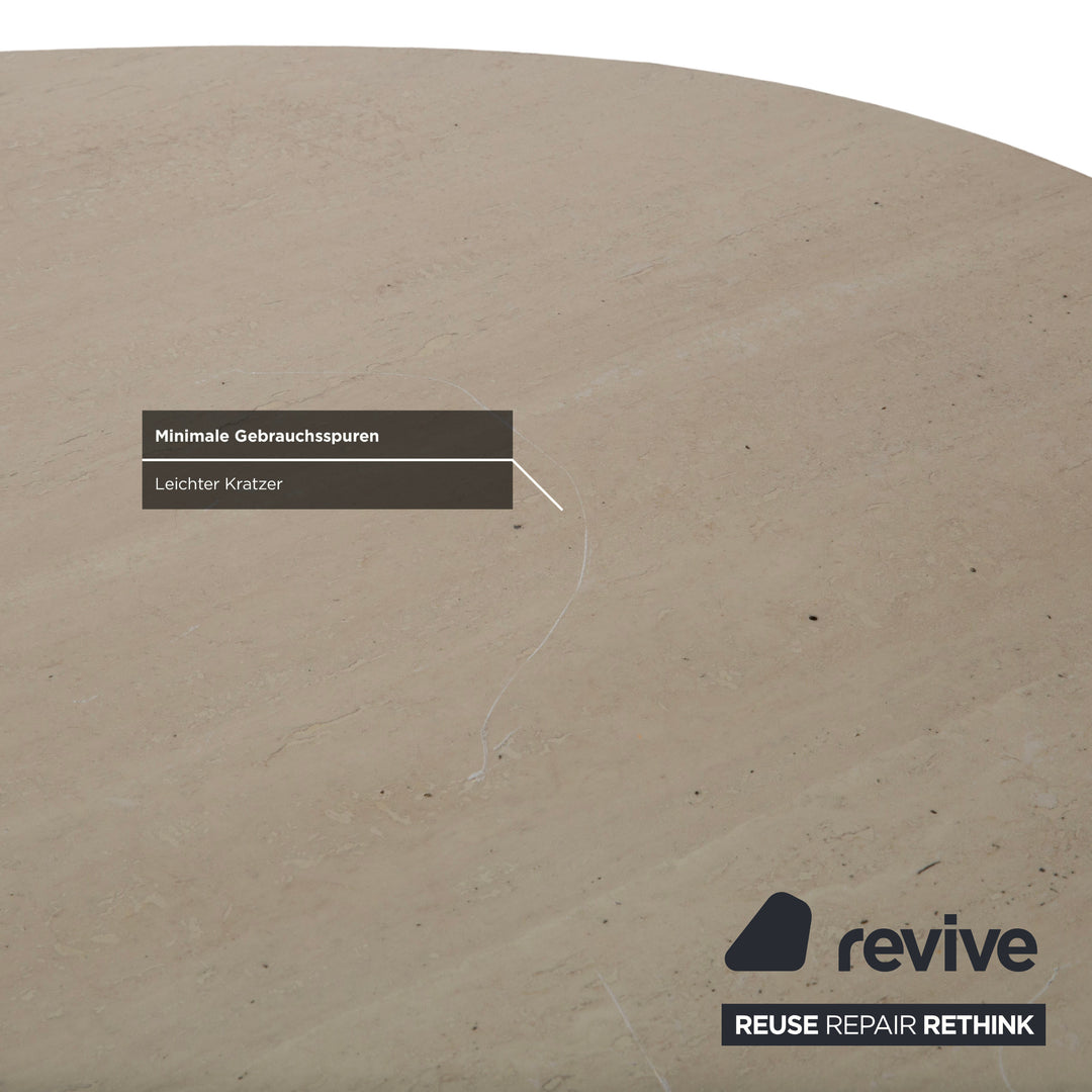 WK Wohnen Holz Esstisch Stein Travertine Creme Weiß manuelle Ausziehfunktion