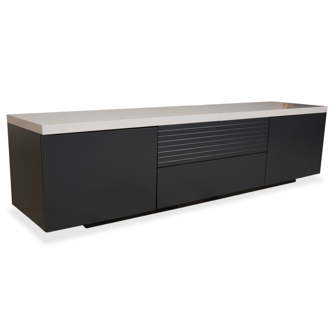 WK Wohnen Holz Sideboard Anthrazit Hellgrau Weiß manuelle Funktion inklusive Beleuchtung