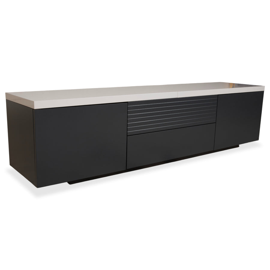 WK Wohnen Holz Sideboard Anthrazit Hellgrau Weiß manuelle Funktion inklusive Beleuchtung