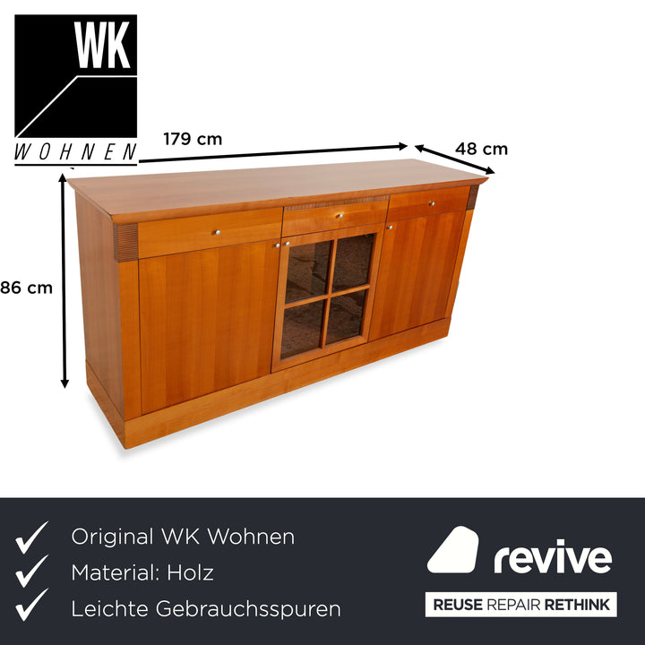WK Wohnen Holz Sideboard Braun Innenbeleuchtung