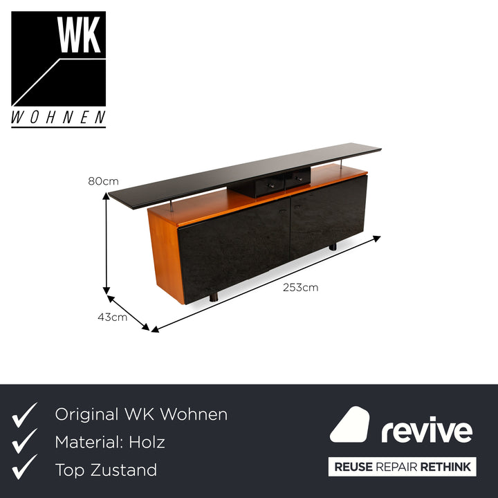 WK Wohnen Holz Sideboard Braun Schwarz