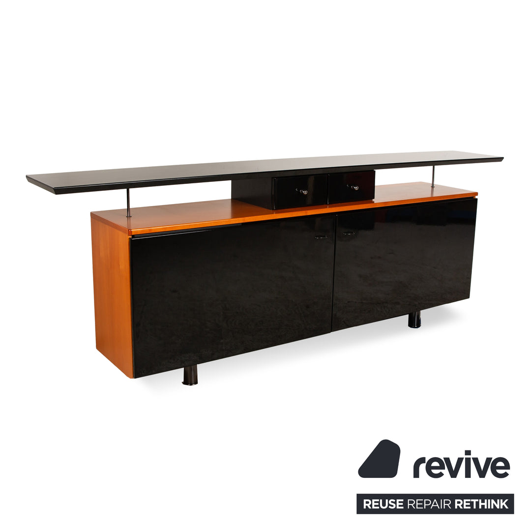 WK Wohnen Holz Sideboard Braun Schwarz