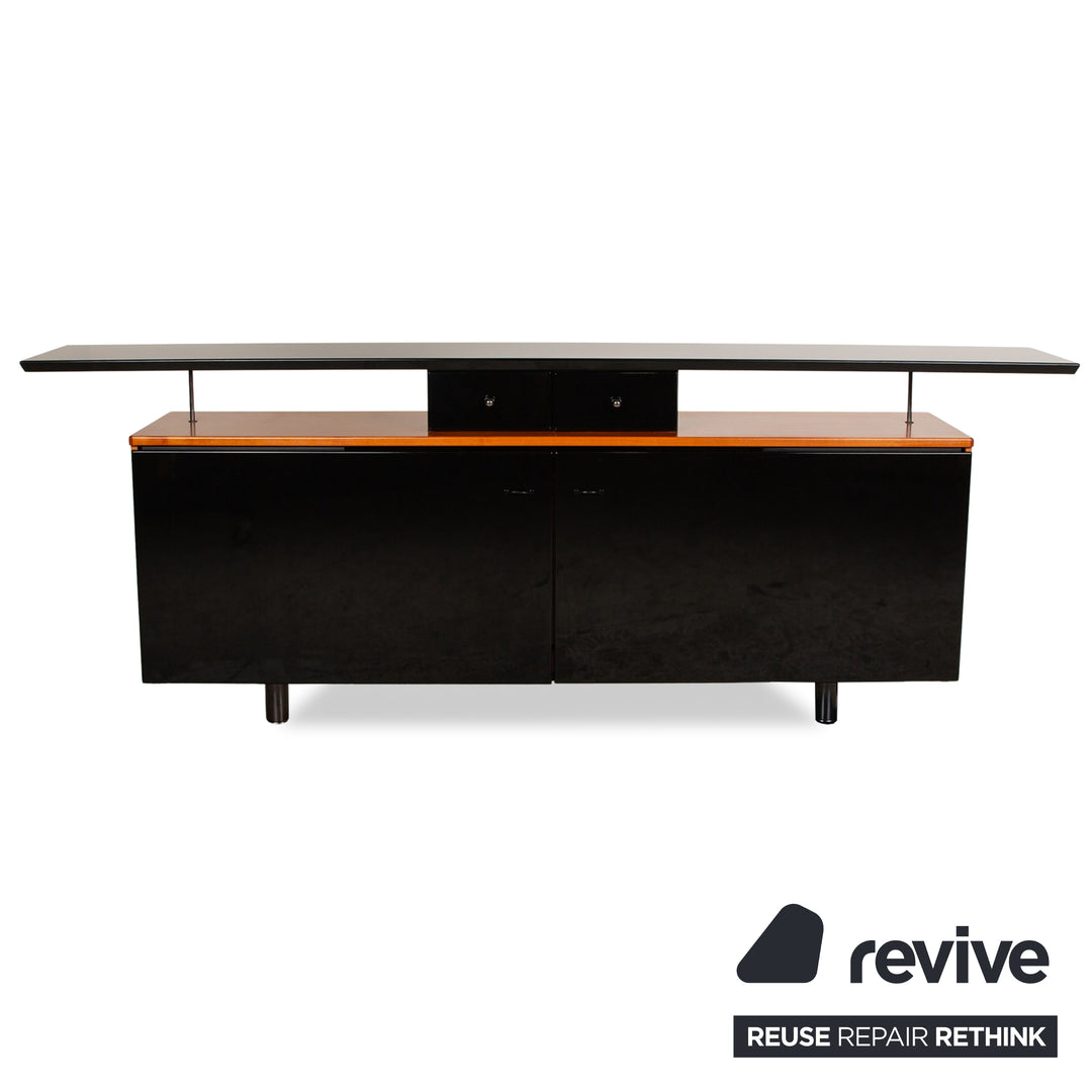 WK Wohnen Holz Sideboard Braun Schwarz