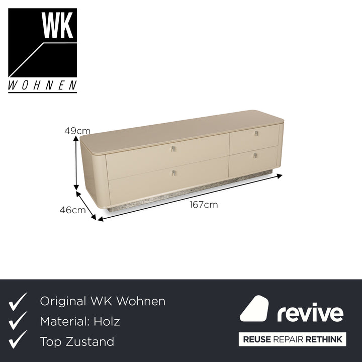 WK Wohnen buffet en bois crème lowboard